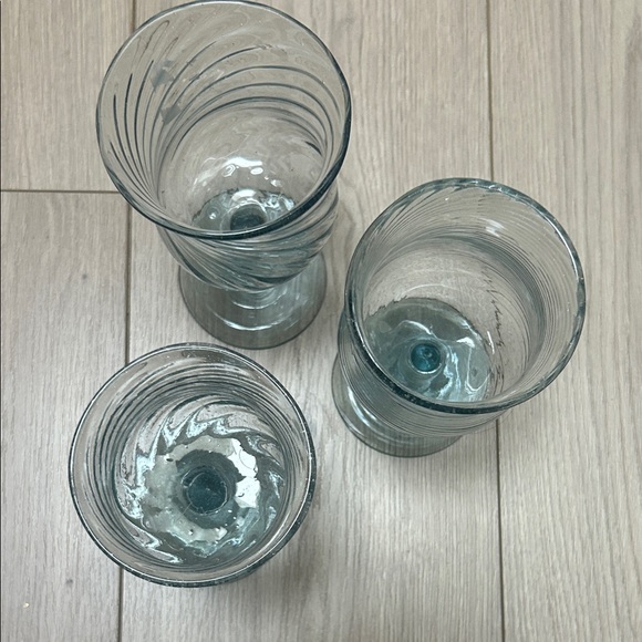 Blue Swirl handmade Glass Wine Goblets - Set of 3 - Picture 3 of 6
